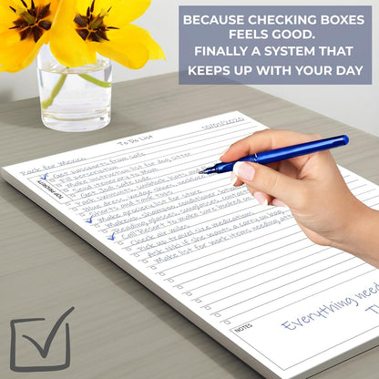 To-Do List Planner Notepad - 60 Pages of Undated Checklist with Priority and Note Sections for Project, Client, and Daily Task Management - 8.5 x 11 A4 Tear Sheets