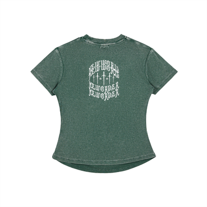 Vintage Washed Bodycon Cotton T-Shirt