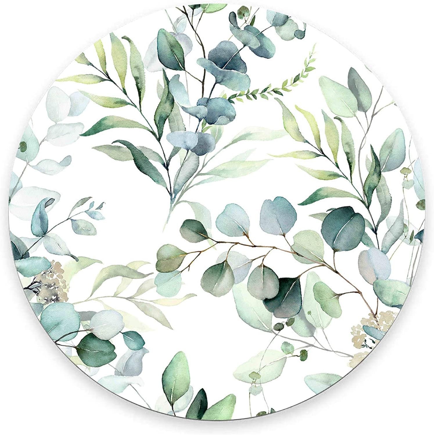 Customized Round Mouse Pad with Grass Leaf Design - Non-Slip Rubber Gaming and Office Mat