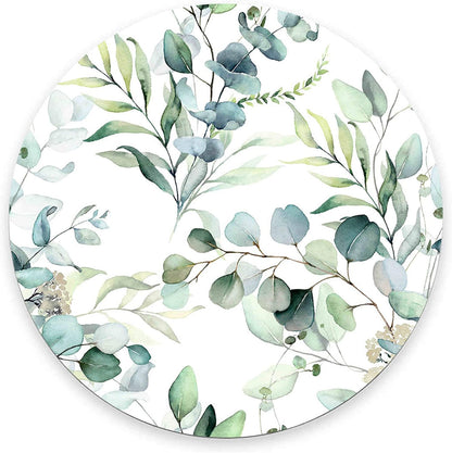 Customized Round Mouse Pad with Grass Leaf Design - Non-Slip Rubber Gaming and Office Mat