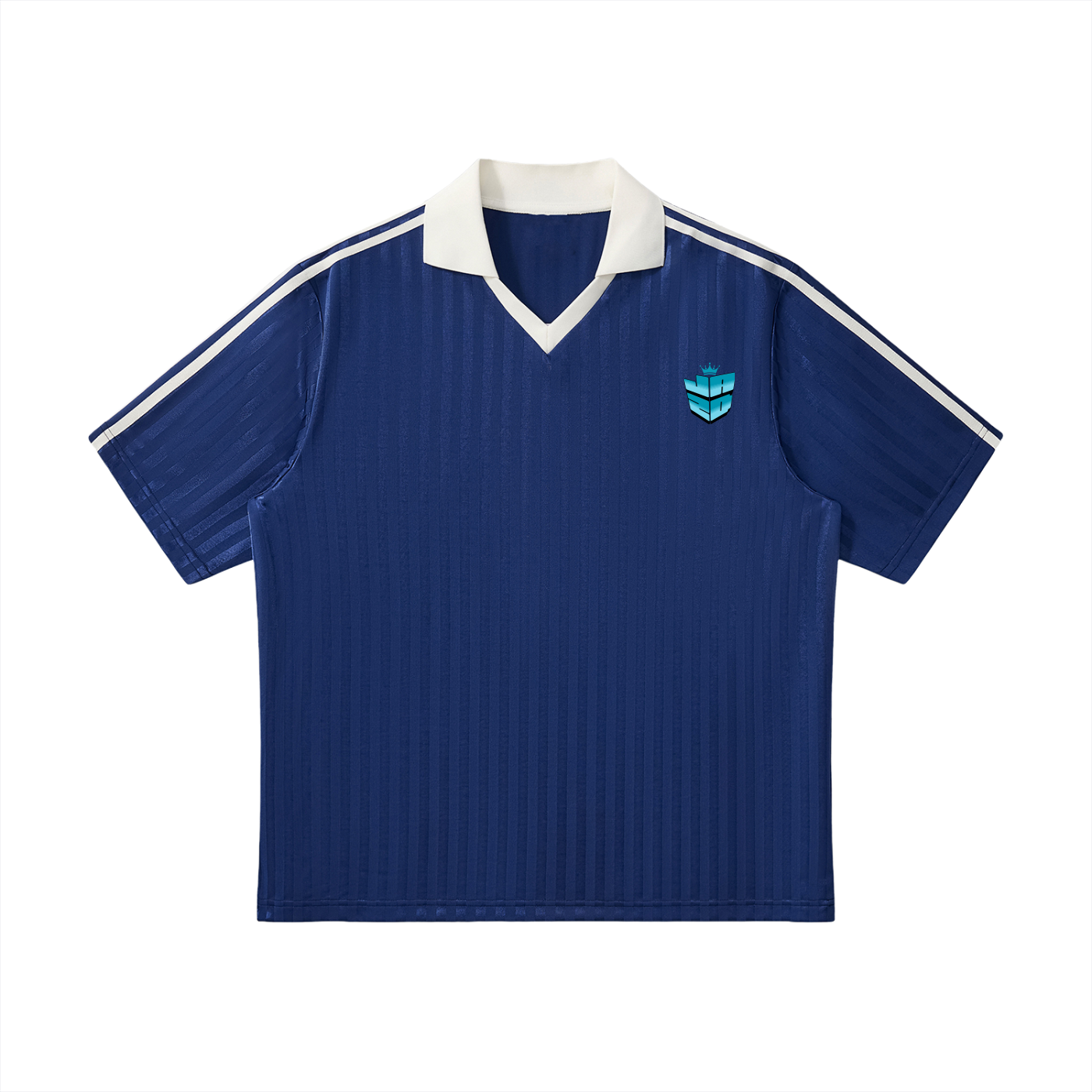 Contrast Collar Striped Soccer Jersey