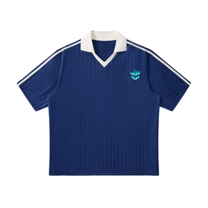 Contrast Collar Striped Soccer Jersey