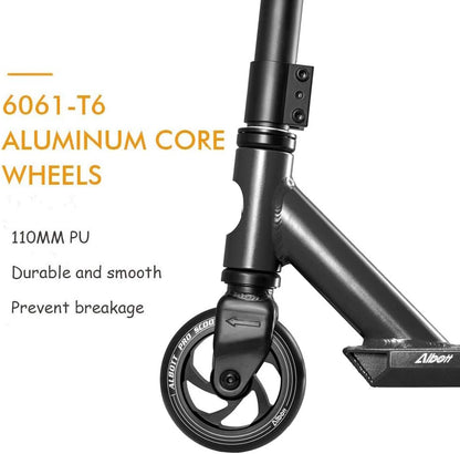 Pro Scooters Freestyle Trick Scooter - 110mm Aluminum Core Wheels & ABEC-9 Bearings for Beginners, Suitable for Ages 8 and Up, Ideal for Boys, Girls, Teens, and Adults