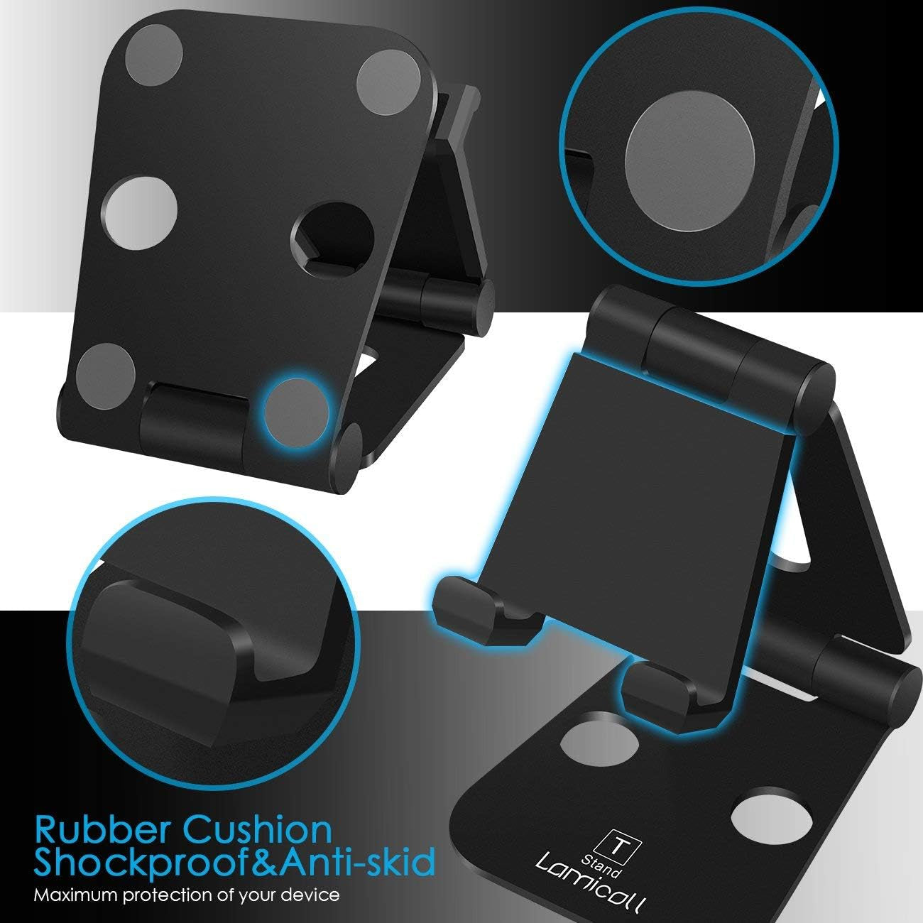 Adjustable Foldable Phone and Tablet Stand, Playstand for Nintendo Switch, Compatible with iPad Mini, iPad Pro 9.7'', iPad Air, and Various Phone Models (4-10 inches)
