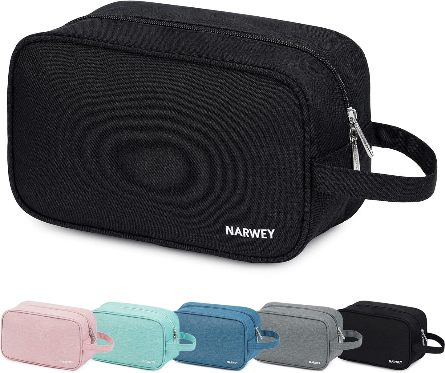 Travel Toiletry Organizer for Men and Women - Dopp Kit Shaving Bag for Personal Care Essentials (Black)