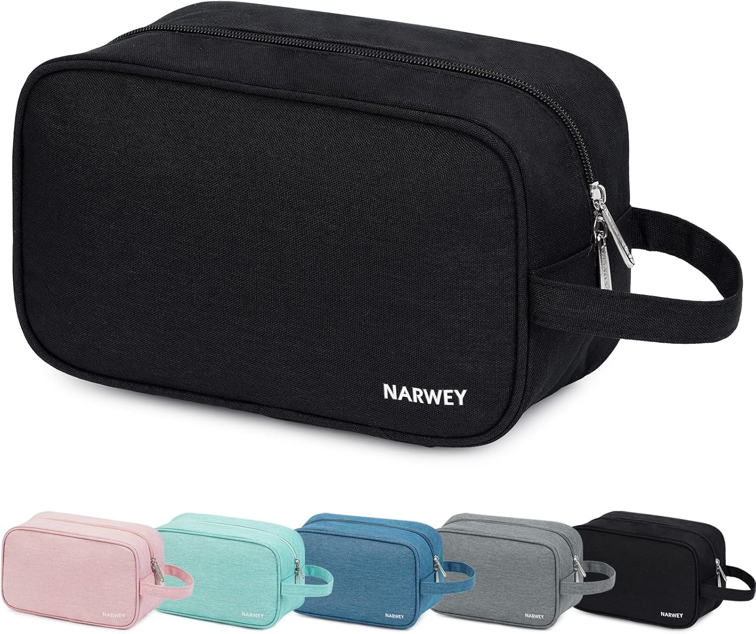 Travel Toiletry Organizer for Men and Women - Dopp Kit Shaving Bag for Personal Care Essentials (Black)