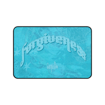 Aqua Ice Vibe Desk Mat — Frosted Script Gaming Mouse Pad