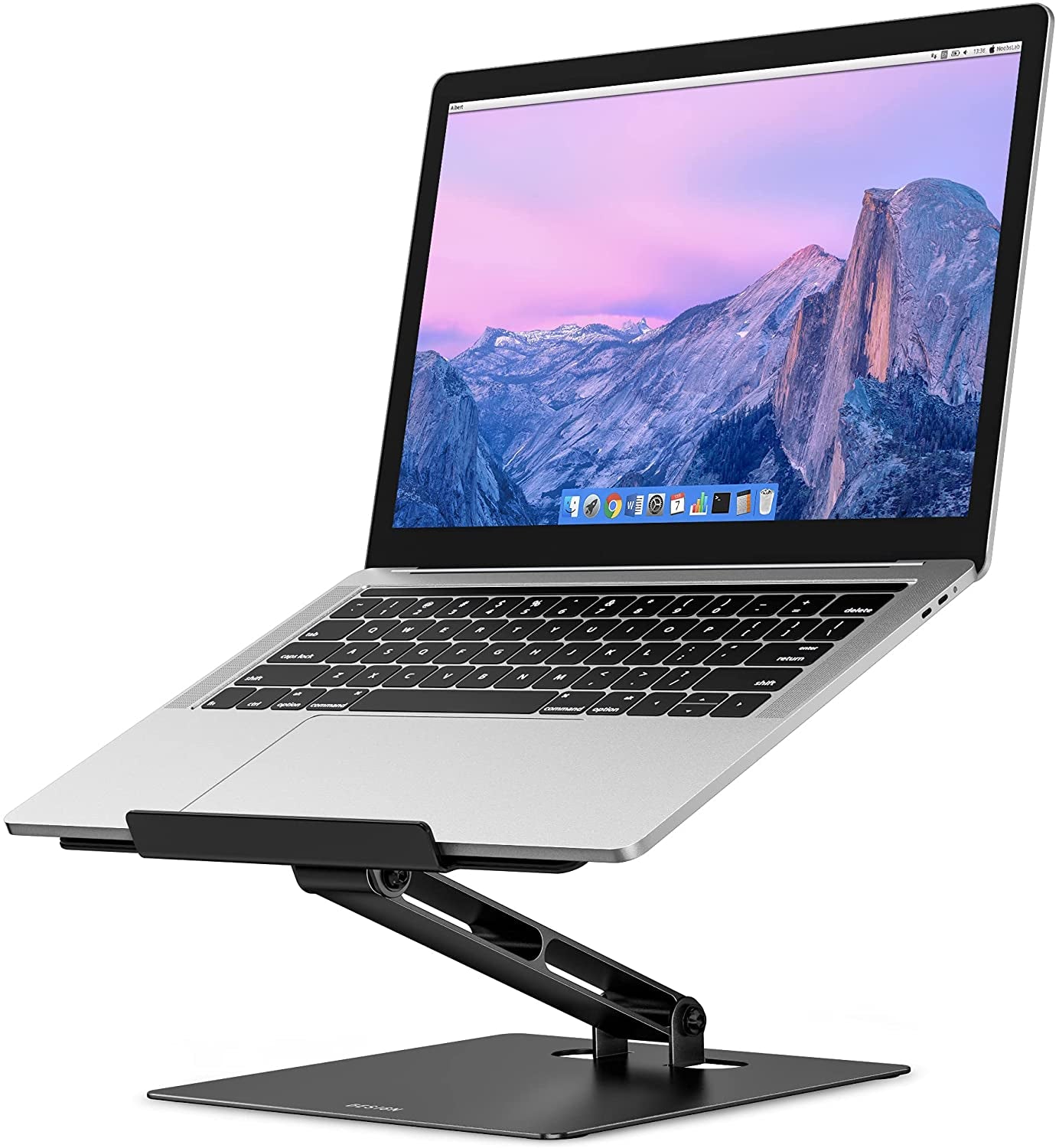 LSX5 Ergonomic Adjustable Aluminum Laptop Stand Compatible with 10-14" MacBook, Dell, HP, Lenovo, and More (Black)