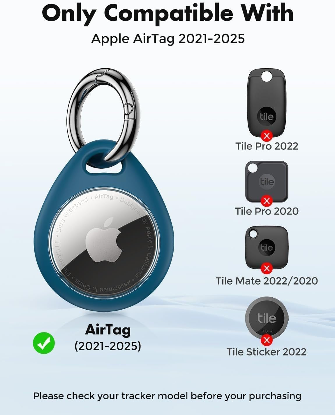 360-Degree Protective Case for AirTag (1st & 2nd Generation) [4-Pack], TPU Full Coverage Keyring Holder with Premium Zinc Alloy Spring Clip, Scratch-Resistant Design for Keys, Bags, and Luggage