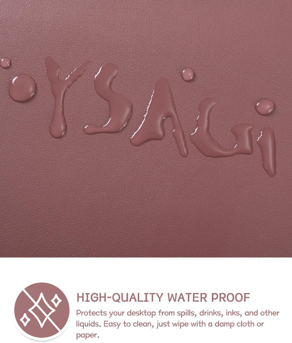 Large Non-Slip Leather Desk Pad – Waterproof Laptop and Keyboard Mat, Table Protector Blotter, Ideal for Office, Home, and Decor (Dark Pink, 35.4" x 17")