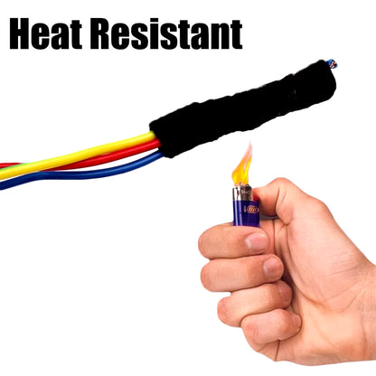 Heat-Resistant Electrical Tape and Harness Insulation Bundle for Auto Wiring - Waterproof Fabric Cloth Wrap and Adhesive Cable Organizer