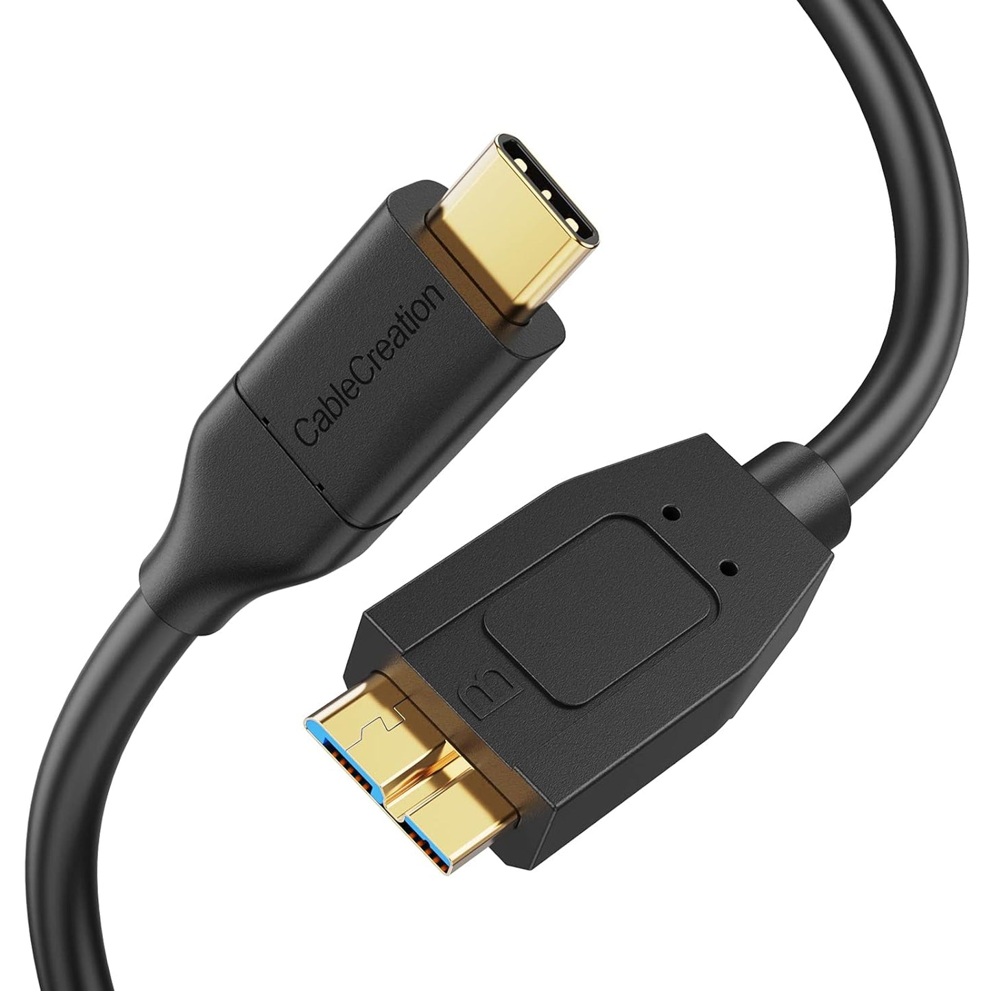 4FT USB-C to Micro B Cable, 10Gbps Data Transfer Speed, Braided Design, Compatible with iPhone 15/16, Seagate WD My Passport, MacBook Pro/Air, iPad/Tablet, Black