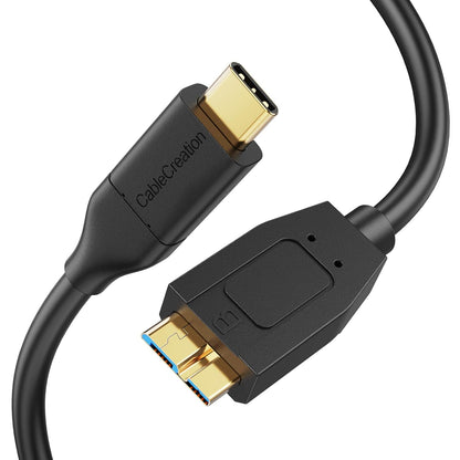 4FT USB-C to Micro B Cable, 10Gbps Data Transfer Speed, Braided Design, Compatible with iPhone 15/16, Seagate WD My Passport, MacBook Pro/Air, iPad/Tablet, Black