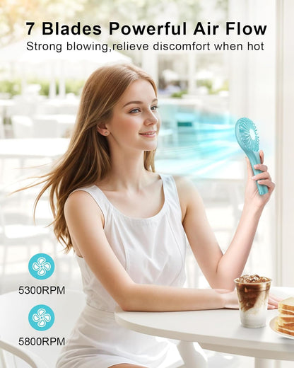Compact Rechargeable Handheld Fan with Adjustable Speed and Stylish Design for Personal Use - Ideal for Travel and Outdoor Activities