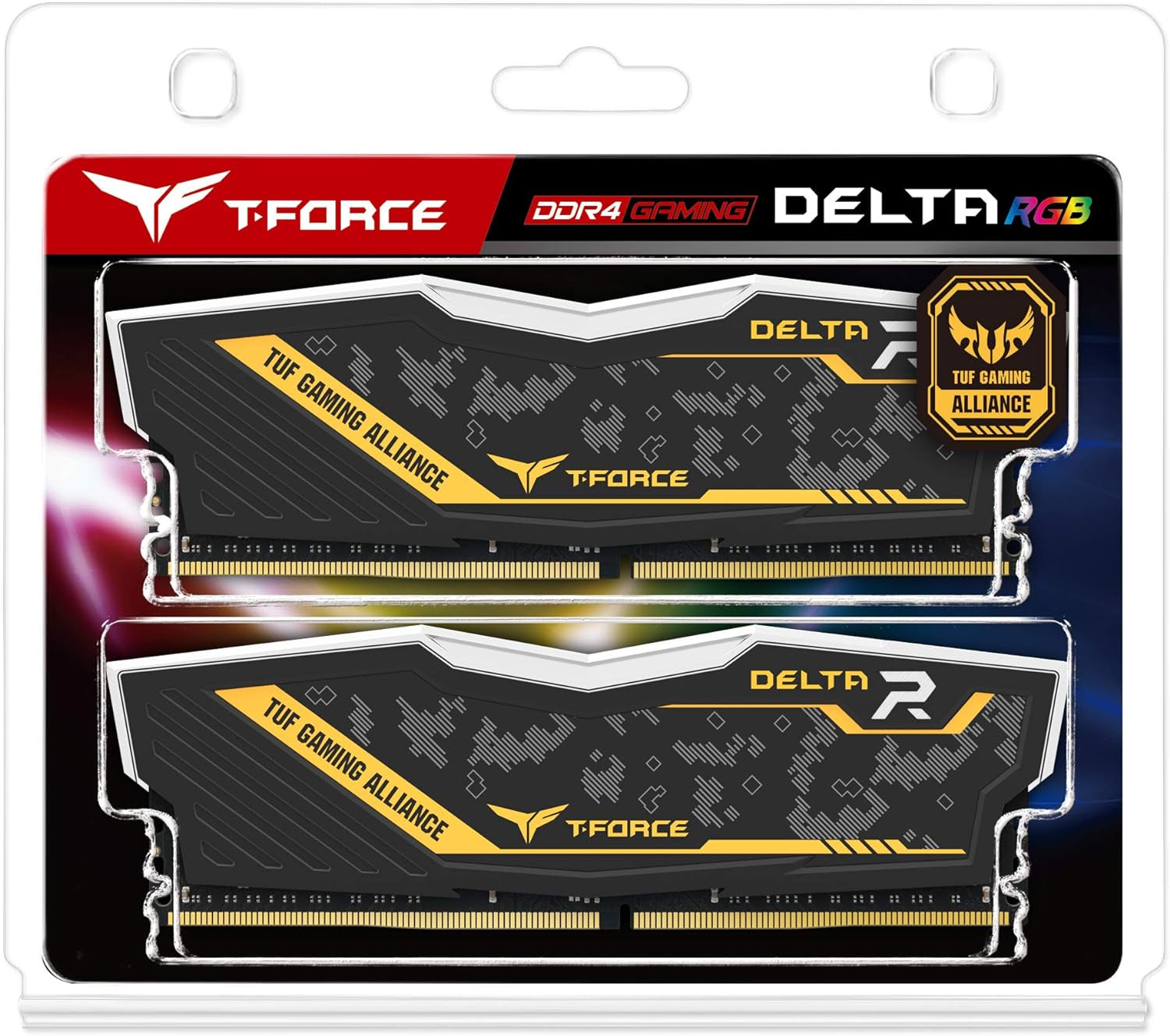 Team Group Delta TUF Gaming RGB 16GB (2x8GB) DDR4 U-DIMM Memory Kit, 3200MHz, PC4-25600, CL16, Non-ECC