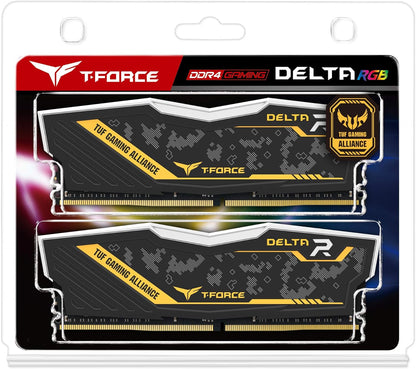 Team Group Delta TUF Gaming RGB 16GB (2x8GB) DDR4 U-DIMM Memory Kit, 3200MHz, PC4-25600, CL16, Non-ECC