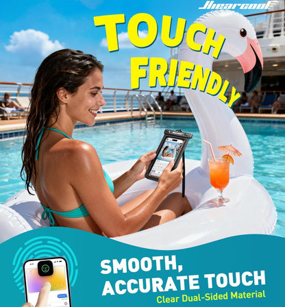 Premium IPX8 Waterproof Phone Pouch - Dual Pack for iPhone 17/16/15/14 Pro Max, Touch Screen Compatible Dry Bag for Beach and Cruise, Includes Lanyard, Fits Devices up to 8.9 inches