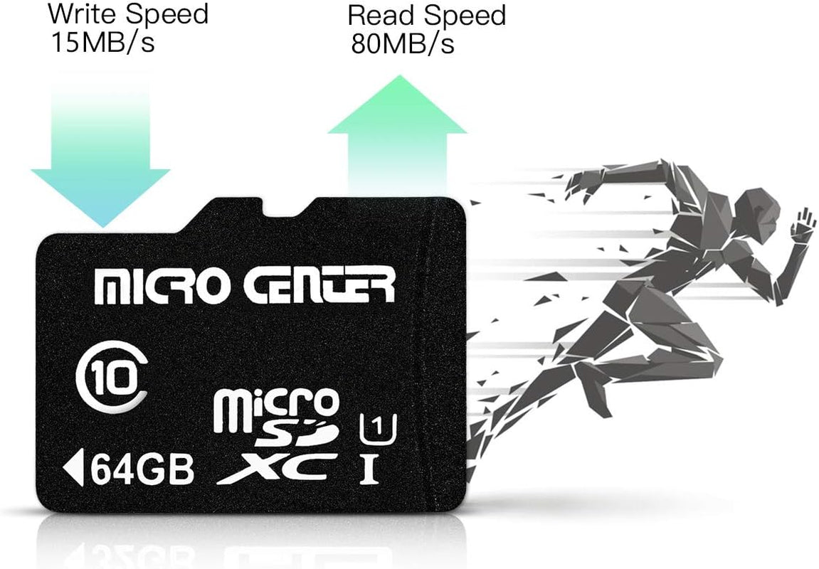 64GB Class 10 MicroSDXC Flash Memory Card with Adapter for Mobile Device, Tablet, Drone Storage & Full HD Video Recording - 80MB/s UHS-I, C10, U1 (Pack of 5)