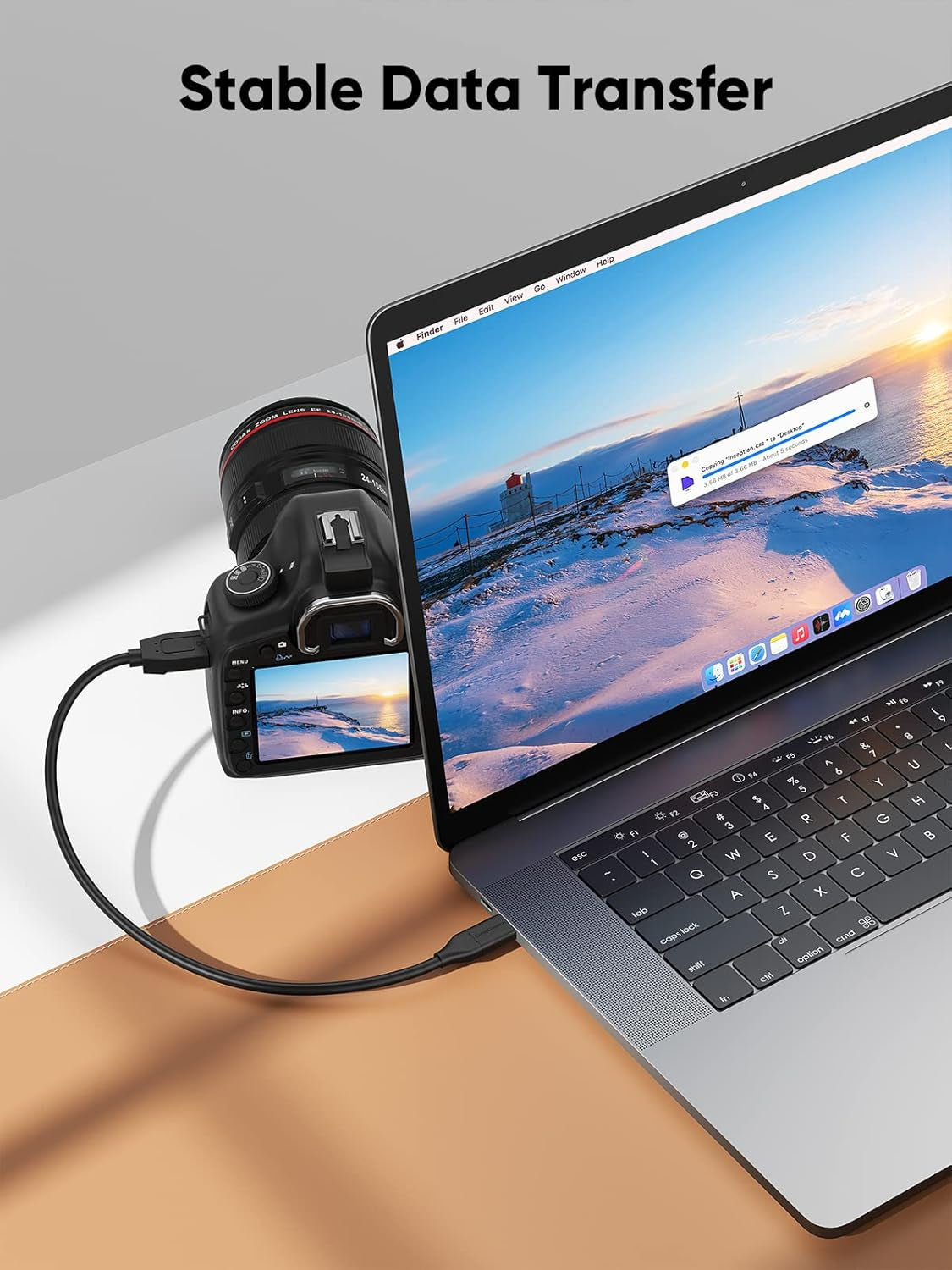4FT USB-C to Micro B Cable, 10Gbps Data Transfer Speed, Braided Design, Compatible with iPhone 15/16, Seagate WD My Passport, MacBook Pro/Air, iPad/Tablet, Black