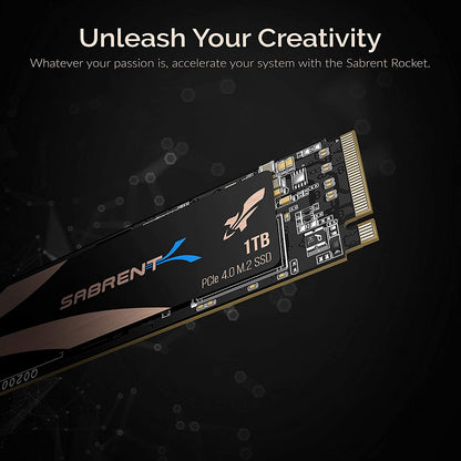 1TB Rocket NVMe PCIe 4.0 M.2 2280 Internal SSD - Maximum Performance Solid State Drive (Latest Version) (SB-Rocket-NVMe4-1TB)