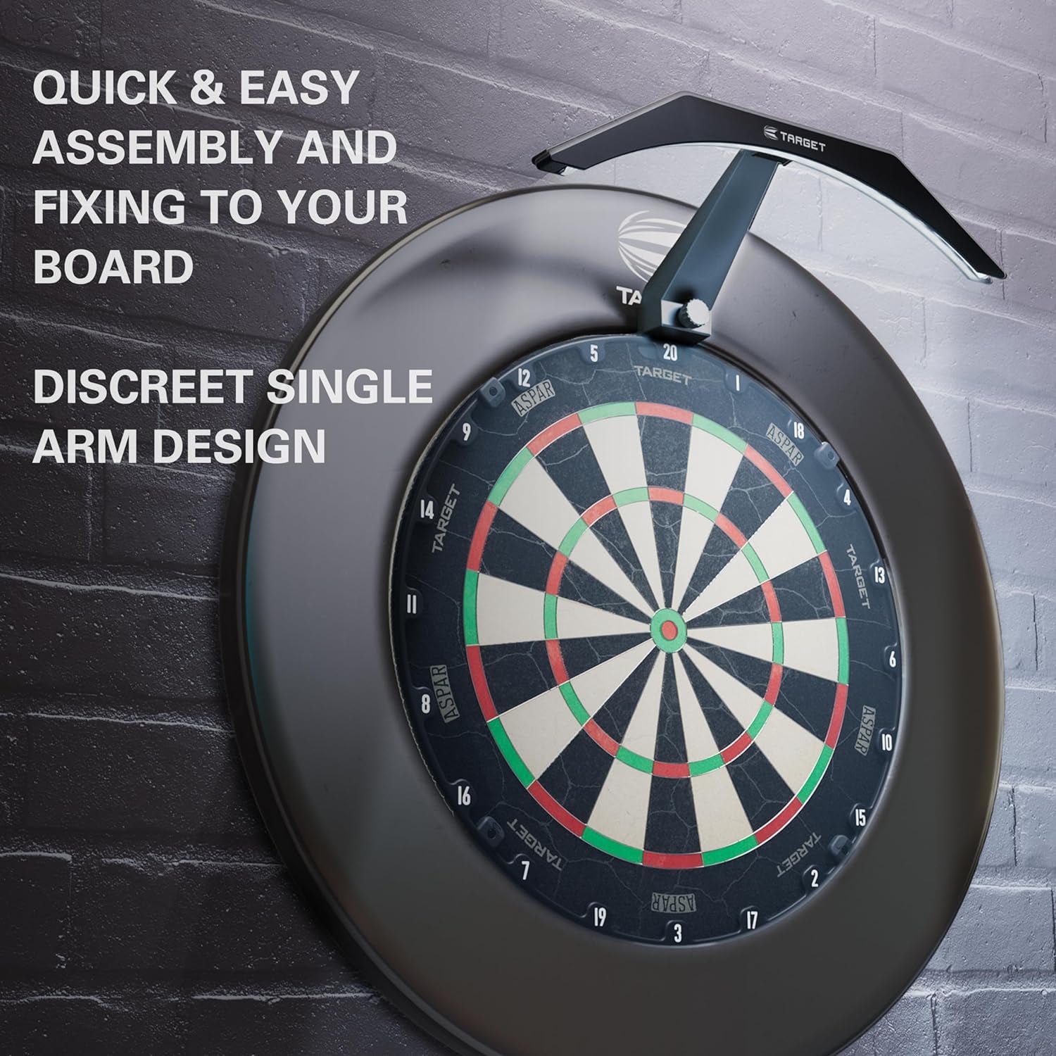 LED Dartboard Lighting System with 3M Cable | Universal Fit | Easy Assembly | Professional Darts Accessories