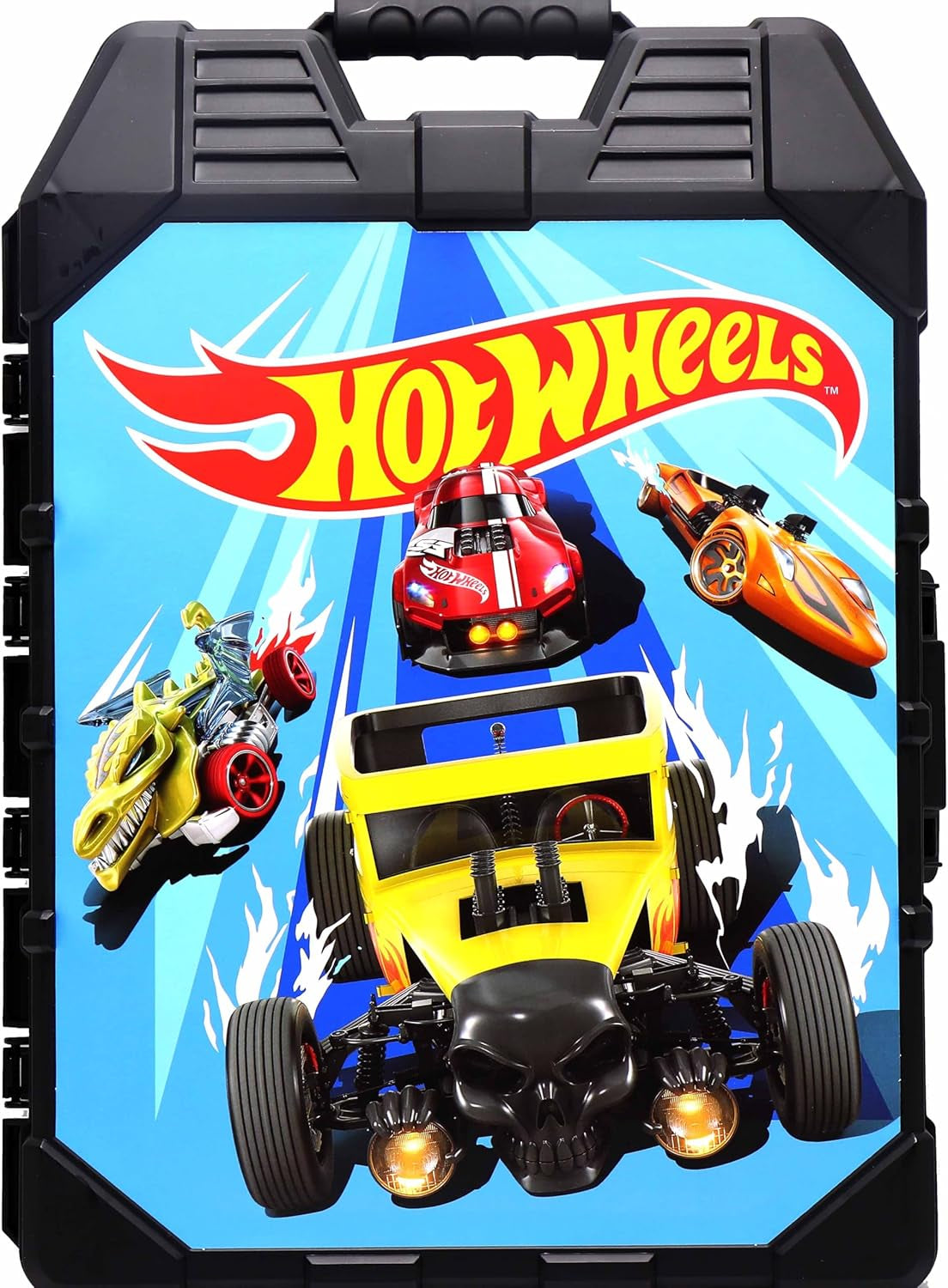 Hot Wheels 48-Car Storage Case - Premium Plastic Carrying Case with Handle for 1:64 Scale Die-Cast Toy Cars, Ideal Organizer for Travel and Display
