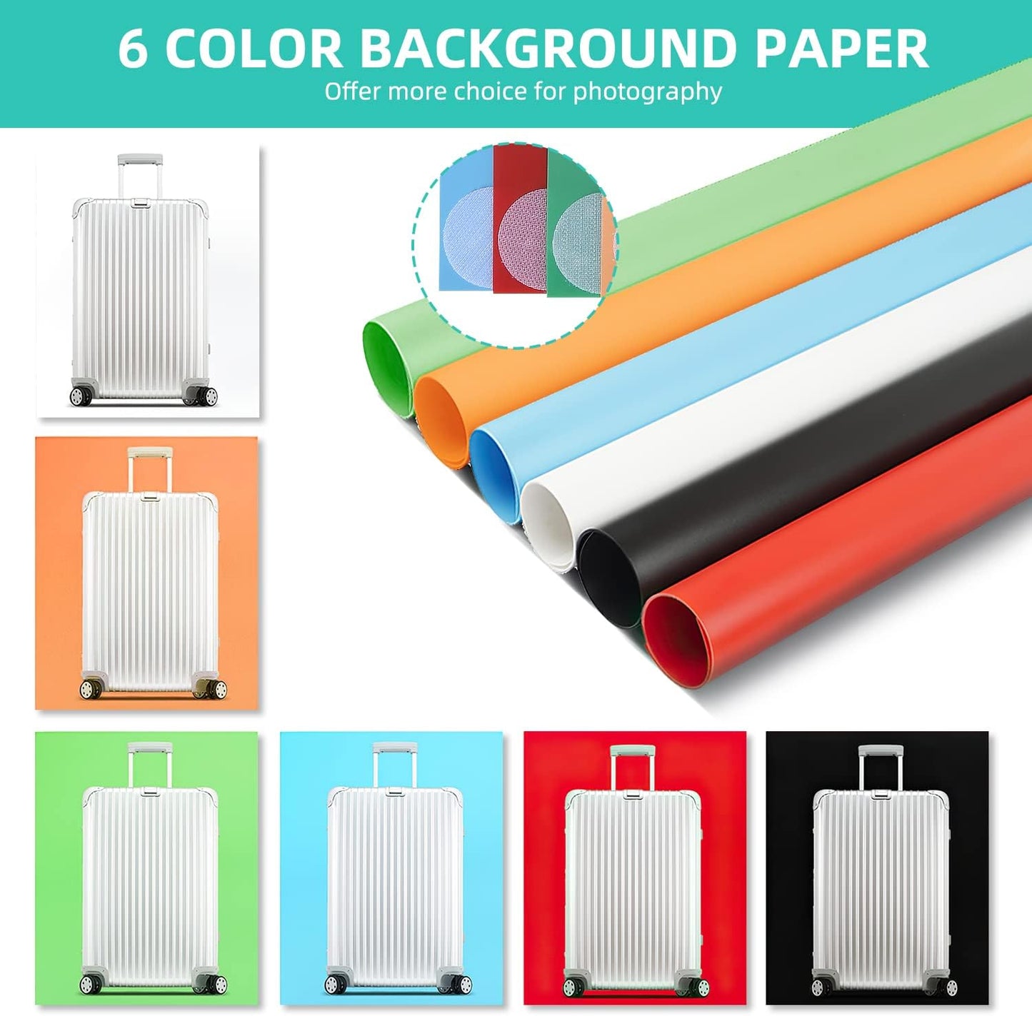 Professional Photo Light Box Set - 8 Backdrops, 24 x 24 Inch Dimmable Photography Tent Kit with 126 LED Lights and Portable Bag (White, Black, Red, Blue, Green, Yellow)