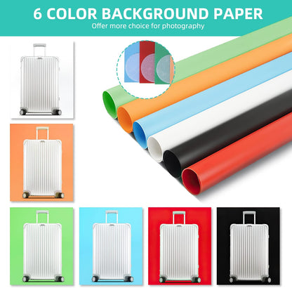Professional Photo Light Box Set - 8 Backdrops, 24 x 24 Inch Dimmable Photography Tent Kit with 126 LED Lights and Portable Bag (White, Black, Red, Blue, Green, Yellow)