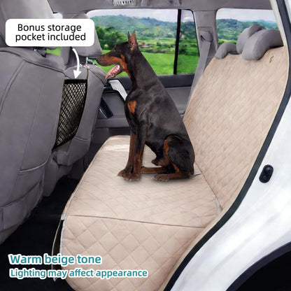 Dog Car Seat Cover - Waterproof, Nonslip Back Seat Protector for Children, Universal Fit for Cars, Trucks, and SUVs (Beige)