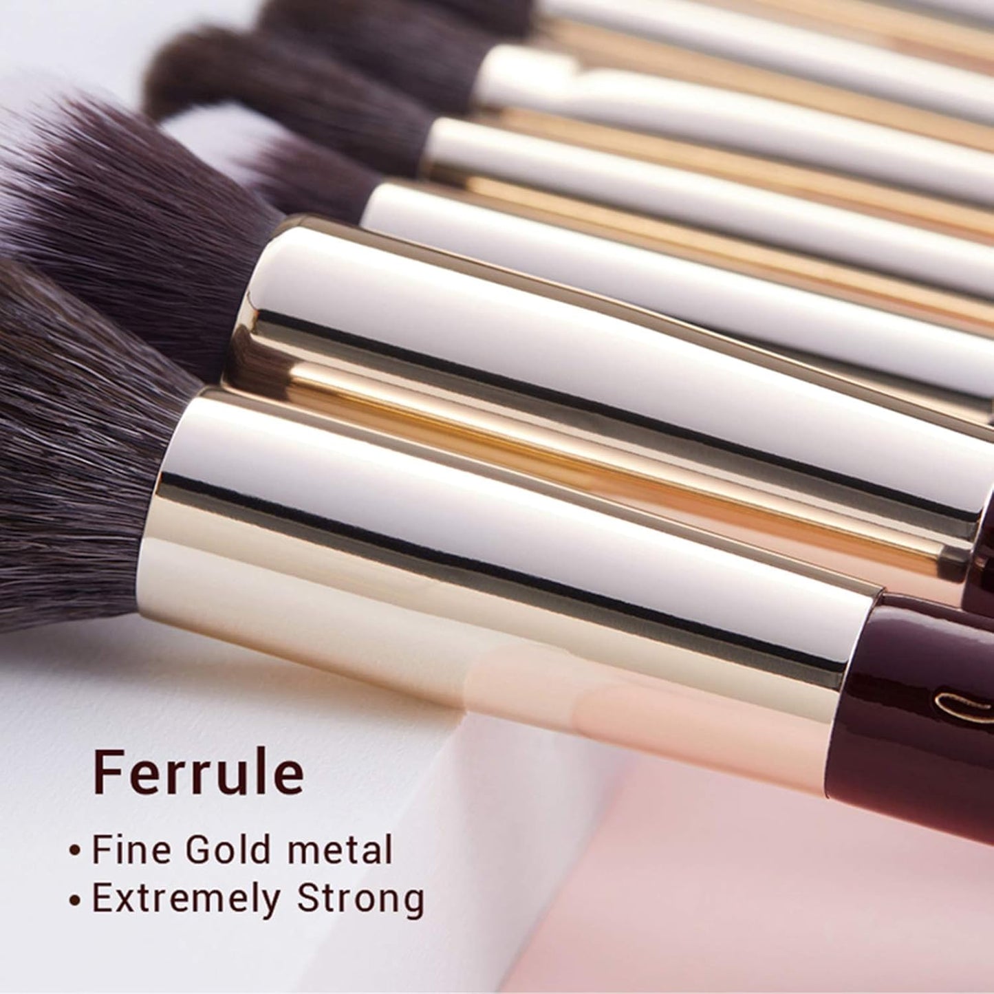 Professional 25-Piece Makeup Brush Set with Labeled Brushes for Powder, Foundation, Eyeshadow, Blending, Concealer, Blush, and Highlight - T280
