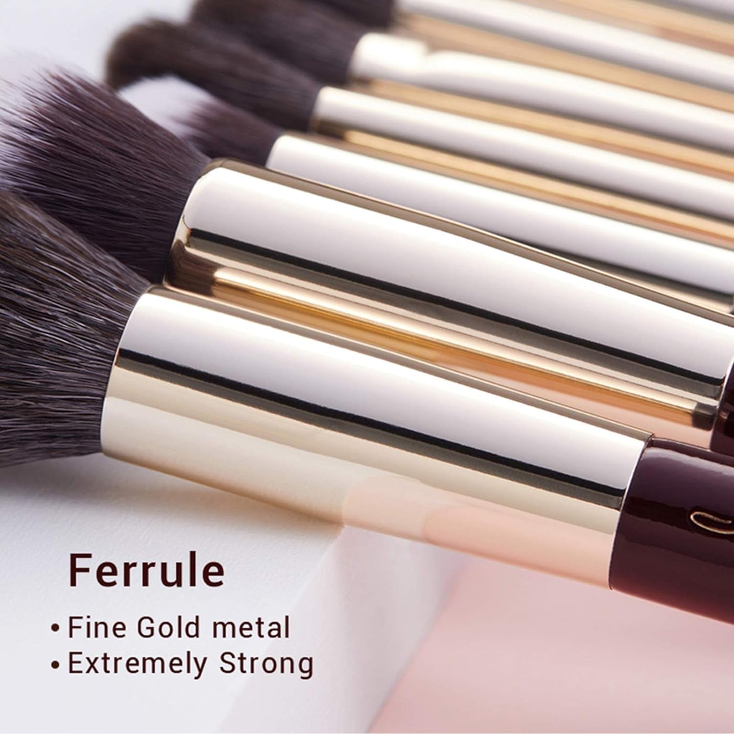 Professional 25-Piece Makeup Brush Set with Labeled Brushes for Powder, Foundation, Eyeshadow, Blending, Concealer, Blush, and Highlight - T280