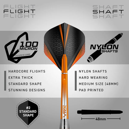 Amberjack Professional 90% Tungsten Darts Set with Flights and Stems – Available in 22G to 30G Options