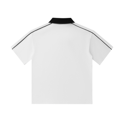 FORGIVENESS Contrast Collar Short-Sleeve Polo Shirt