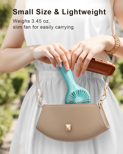 Compact Rechargeable Handheld Fan with Adjustable Speed and Stylish Design for Personal Use - Ideal for Travel and Outdoor Activities