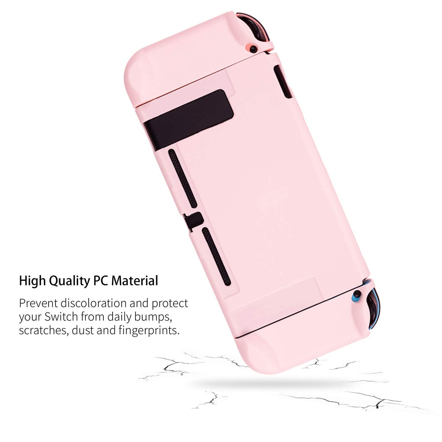 Slim Protective Case for Nintendo Switch and Joy-Con - Shock-Absorbent and Scratch-Resistant (Sakura Pink)