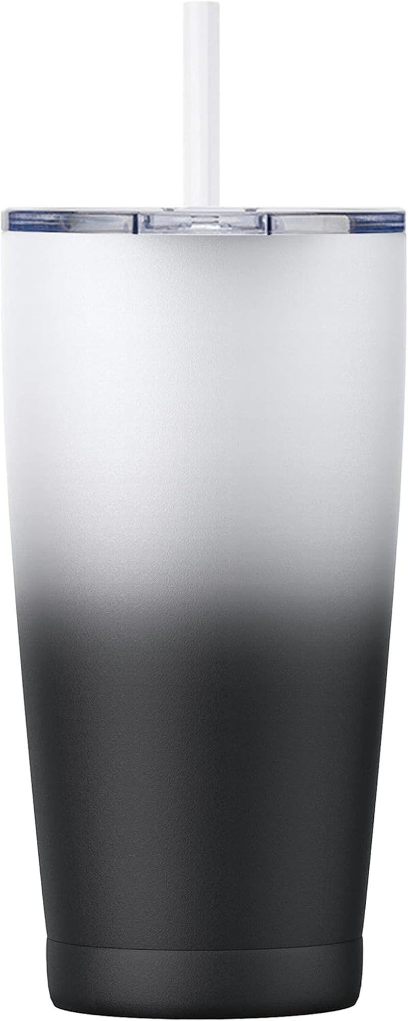 20 Oz Insulated Stainless Steel Tumbler with Lid and Straw, Double Wall Vacuum-Sealed Travel Mug for Hot and Cold Beverages, Powder Coated Finish (Day & Night)