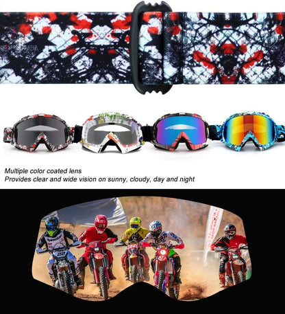 UV400 Protective Goggles for Dirt Bike and ATV Riding - Windproof and Dustproof Motorcycle Goggles for Men, Women, and Youth