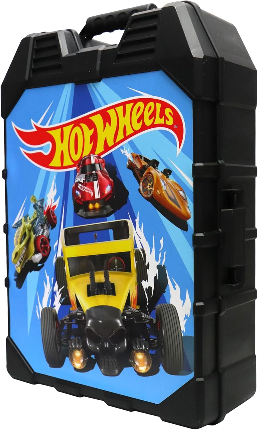 Hot Wheels 48-Car Storage Case - Premium Plastic Carrying Case with Handle for 1:64 Scale Die-Cast Toy Cars, Ideal Organizer for Travel and Display