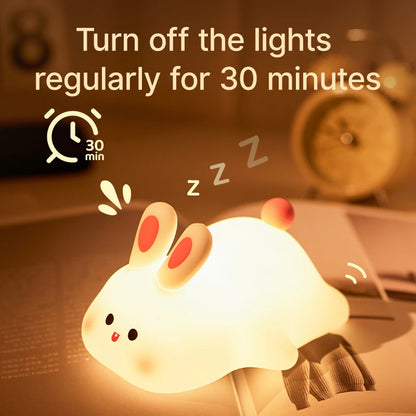 Adorable LED Night Lights - Cute Sheep, Panda, and Rabbit Silicone Lamps for Kids - USB Rechargeable Bedside Decor & Perfect Birthday Gift