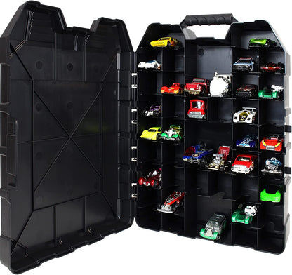 Hot Wheels 48-Car Storage Case - Premium Plastic Carrying Case with Handle for 1:64 Scale Die-Cast Toy Cars, Ideal Organizer for Travel and Display