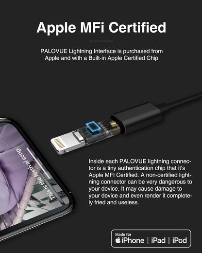 Apple MFi Certified Lightning Connector Earbuds with Microphone Controller for iPhone 14, 13, 12, 11 Pro Max, X, XS, XR, 8, 7 Plus - Sweetflow Black