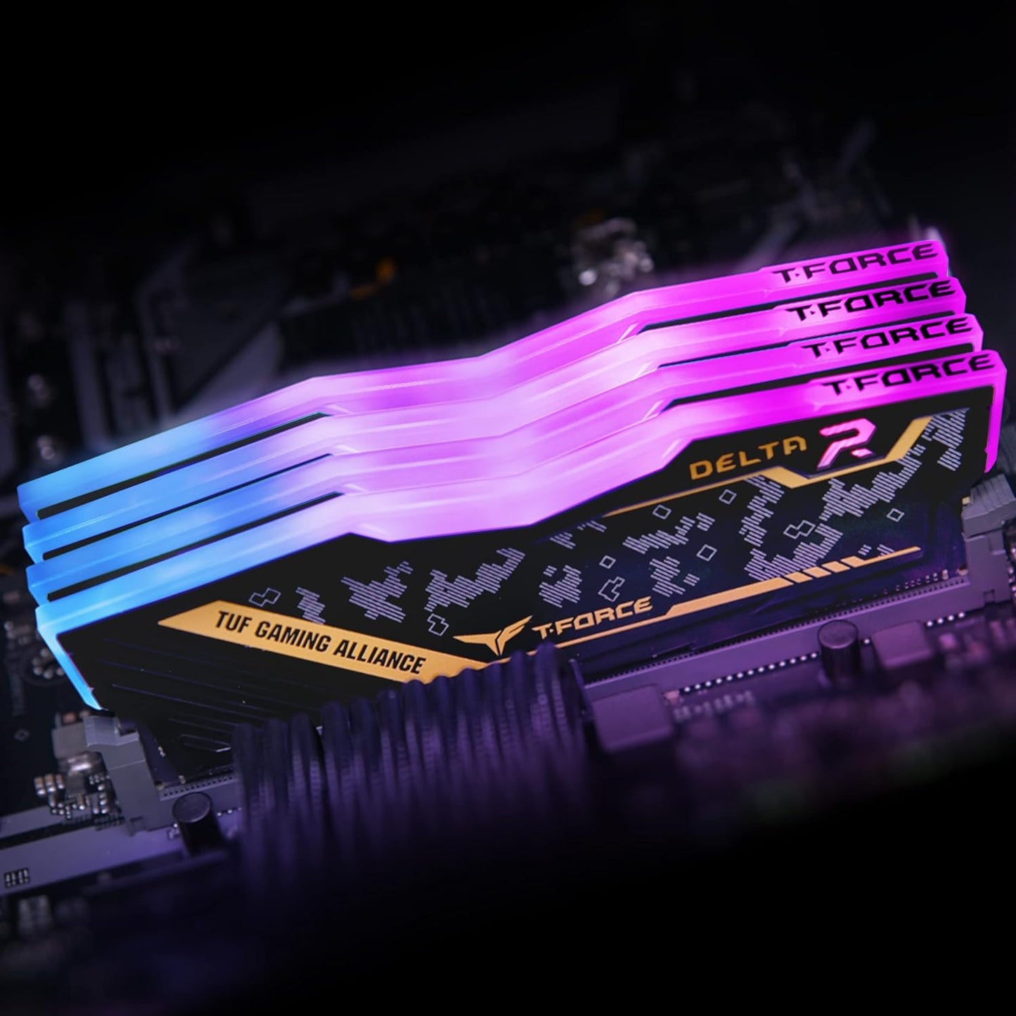 Team Group Delta TUF Gaming RGB 16GB (2x8GB) DDR4 U-DIMM Memory Kit, 3200MHz, PC4-25600, CL16, Non-ECC