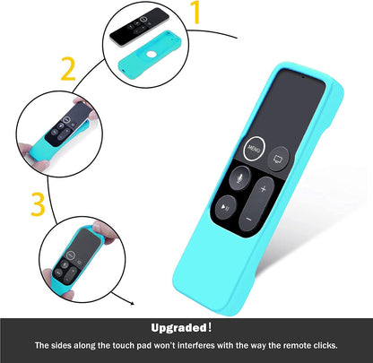 Lightweight Anti-Slip Shockproof Silicone Case for Apple TV 4K and 4th Generation Remote with Glow in the Dark Feature