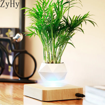 Levitating Air Bonsai Pot with Magnetic Suspension - Floating Plant Planter for Desk Decor
