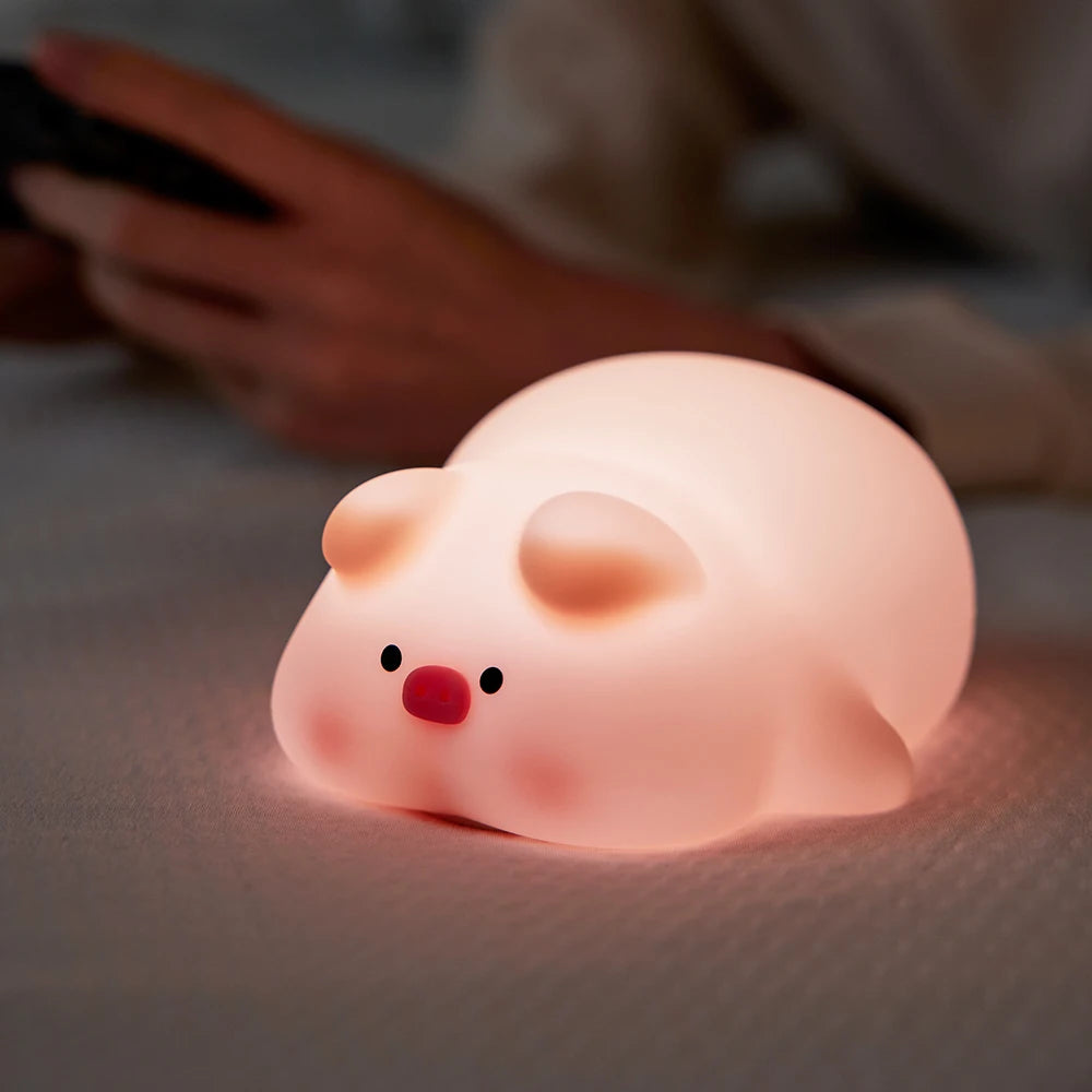 Adorable LED Night Lights - Cute Sheep, Panda, and Rabbit Silicone Lamps for Kids - USB Rechargeable Bedside Decor & Perfect Birthday Gift