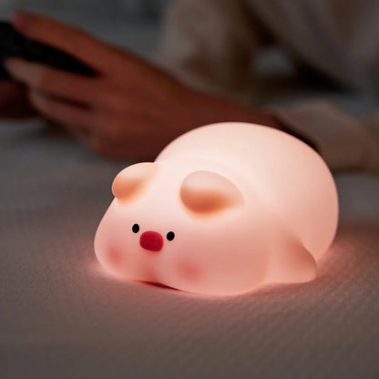 Adorable LED Night Lights - Cute Sheep, Panda, and Rabbit Silicone Lamps for Kids - USB Rechargeable Bedside Decor & Perfect Birthday Gift