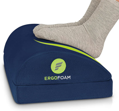 Chiropractor-Approved Adjustable Premium Teardrop Footrest for Lumbar, Back, and Knee Pain Relief (Navy Blue)
