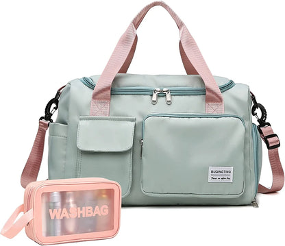 Women's Waterproof Duffle Bag - Versatile Carry-On Weekender with Shoe Compartment and Wet Pocket for Travel, Workouts, and Sports