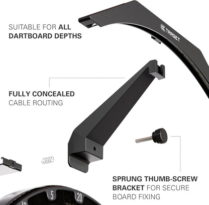 LED Dartboard Lighting System with 3M Cable | Universal Fit | Easy Assembly | Professional Darts Accessories