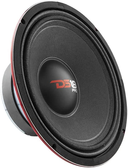 PRO-X10M 10" Midrange Loudspeaker with Red Steel Basket - 600W Max, 300W RMS, 8 Ohms - Premium Audio Door Speaker for Car or Truck Stereo Systems